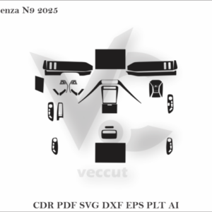 Denza N9 2025 Car Interior Wrap Cutting Template