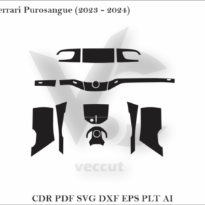 Ferrari Purosangue (2023 - 2024) Car Interior Wrap Cutting Template