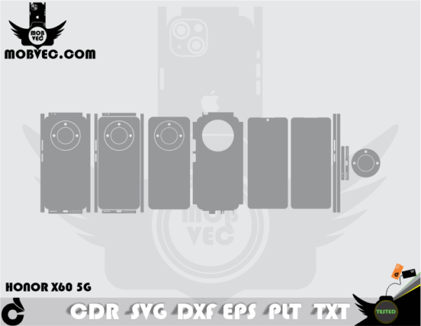 HONOR X60 5G Skin Cut Template Vector