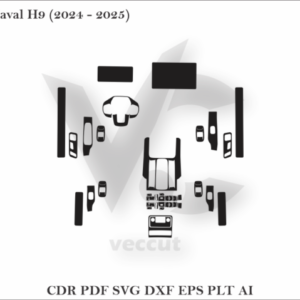 Haval H9 (2024 - 2025) Car Interior Wrap Cutting Template