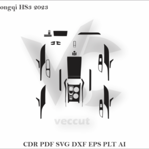 HONGQI HS3 2023 Car Interior Wrap Cutting Template
