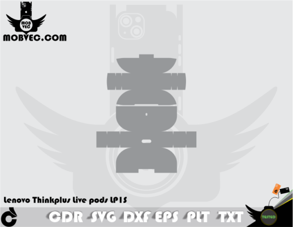 Lenovo Thinkplus Live pods LP1S Skin Cut Template Vector