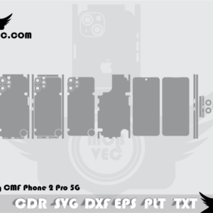 Nothing CMF Phone 2 Pro 5G Skin Cut Template Vector