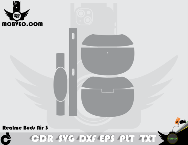 Realme Buds Air 3 Skin Cut Template Vector