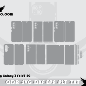 Samsung Galaxy Z Fold7 5G Skin Cut Template Vector