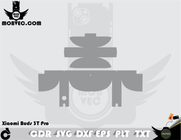 Xiaomi Buds 3T Pro Skin Cut Template Vector