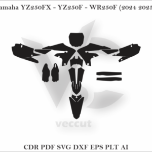 Yamaha YZ250FX - YZ250F - WR250F (2024 2025) Wrap Cut Template