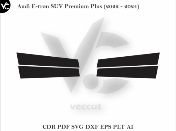 Audi E-tron SUV Premium Plus (2022 - 2024) Side Pillar Cutting Template