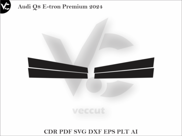 Audi Q8 E-tron Premium 2024 Side Pillar Cutting Template