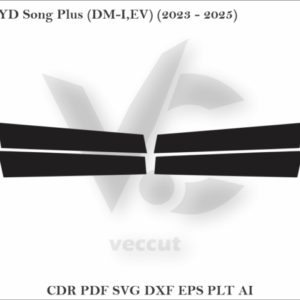 BYD Song Plus (DM-I,EV) (2023 - 2025) Side Pillar Cutting Template