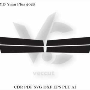 BYD Yuan Plus 2025 Side Pillar Cutting Template