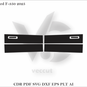 Ford F-350 2025 Side Pillar Cutting Template