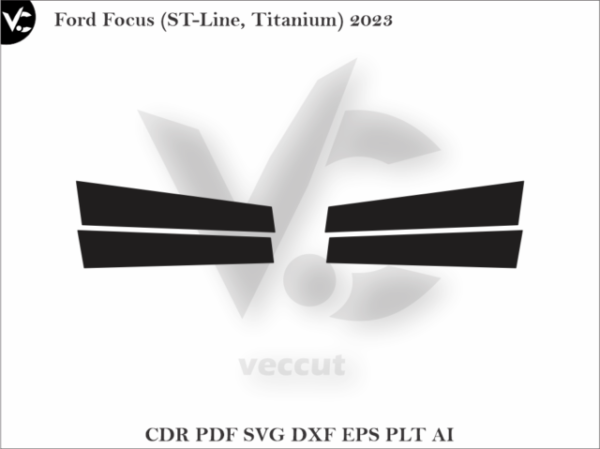 Ford Focus (ST-Line, Titanium) 2023 Side Pillar Cutting Template