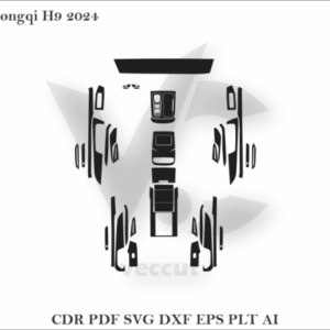 HONGQI H9 2024 Car Interior Wrap Cutting Template