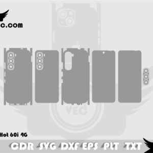 Infinix Hot 60i 4G Skin Cut Template Vector
