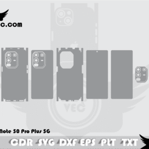 Infinix Note 50 Pro Plus 5G Skin Cut Template Vector