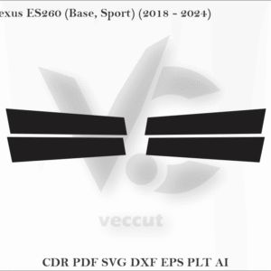 Lexus ES260 (Base, Sport) (2018 - 2024) Side Pillar Cutting Template