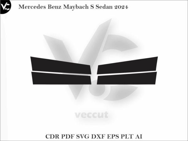 Mercedes Benz Maybach S Sedan 2024 Side Pillar Cutting Template