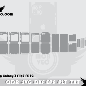 Samsung Galaxy Z Flip7 FE 5G Skin Cut Template Vector