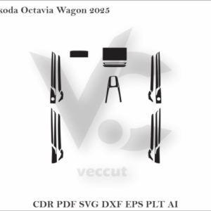 Skoda Octavia Wagon 2025 Car Interior Wrap Cutting Template