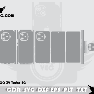 Vivo IQOO Z9 Turbo 5G Skin Cut Template Vector