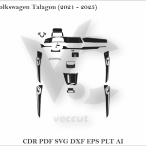 Volkswagen Talagon (2021 - 2025) Car Interior Wrap Cutting Template