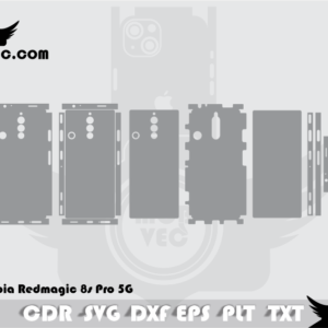 ZTE Nubia Redmagic 8s Pro 5G Skin Cut Template Vector